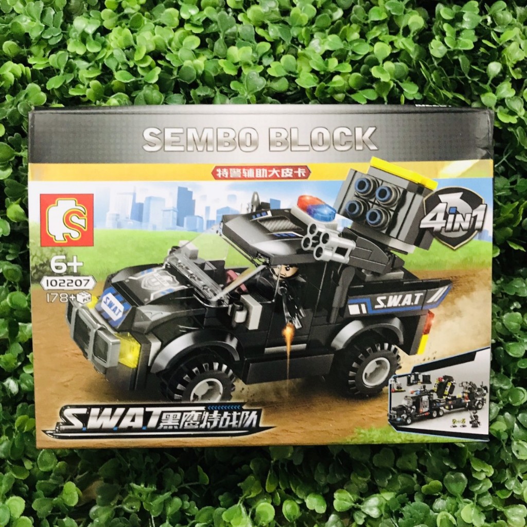 Lắp ráp lego xe SWAT cảnh sát Police quân đội