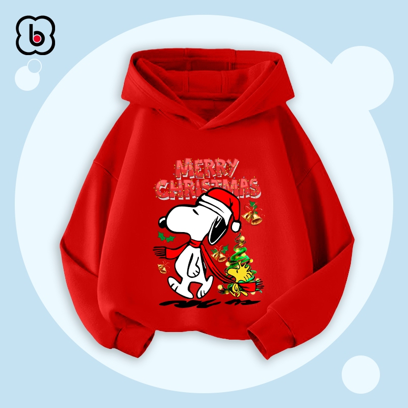 Áo hoodie cho bé Merry Chistmas trang phục hóa trang Noel áo nỉ cho bé có mũ in hình độc đáo