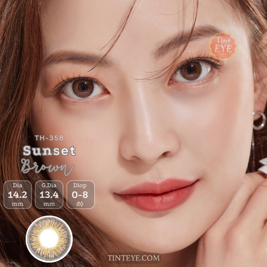 Kính áp tròng TINTEYE Sunset Brown TH-358 0-8 độ
