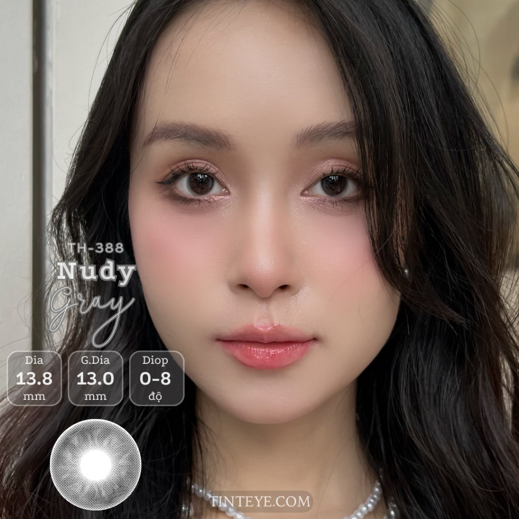 Kính áp tròng TINTEYE nudy gray 388 0 - 8 độ