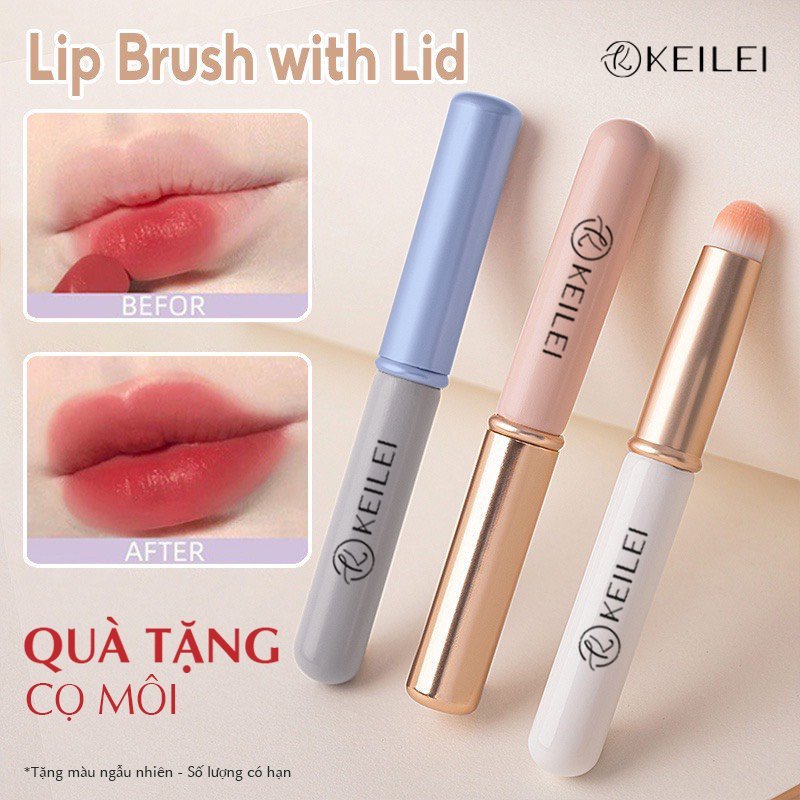 Cọ Trang Điểm Môi Đa Năng KEILEI (Minisize, Có Nắp Đậy) - Dùng Để Tán Son Môi Hoặc Tán Kem Che Khuyết Điểm