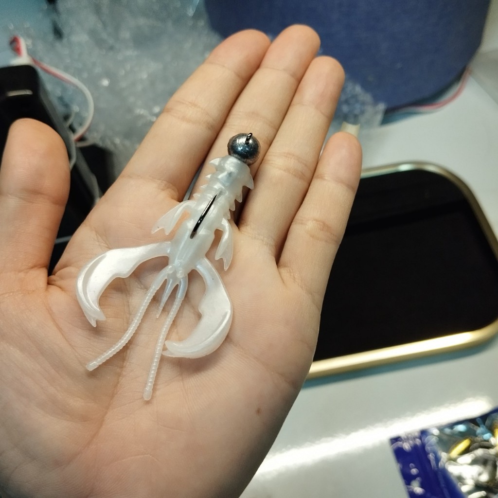 Combo mồi mềm tôm giả móc sẵn lưỡi jighead 6g, 8g, 10g - Mồi câu lure cá lóc, cá chẽm cá sẵn mồi chu