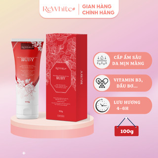Sữa Dưỡng Thể Cấp Ẩm Sâu Hương Nước Hoa RUBY ReWhitez, Nuôi Dưỡng Da Trắng Sáng, Căng Mịn Màng Tuýp 100g