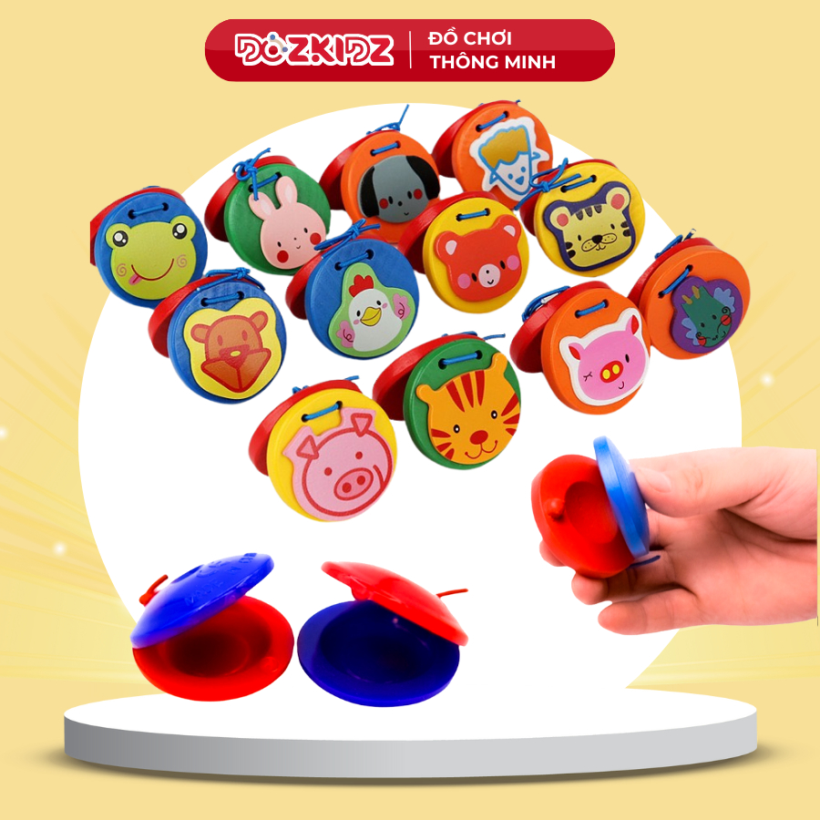 Đồ chơi âm nhạc cho bé 1 ĐÔI phách hình con vật ngộ nghĩnh - DOZKIDZ