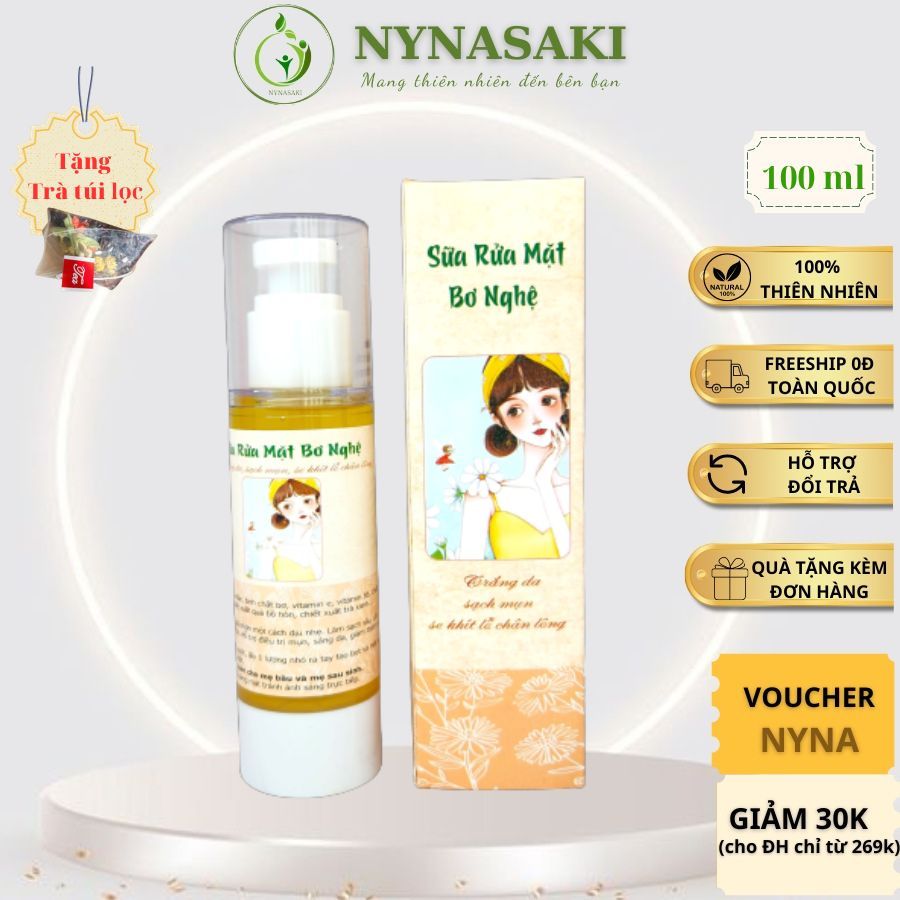 Sữa rửa mặt nghệ bơ giúp trắng da, ngăn ngừa mụn, giảm mụn thâm se khít lỗ chân lông