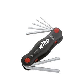 Bộ tua vít lục giác gấp bằng thép có cán bằng cao su 23037 wiha i hctools