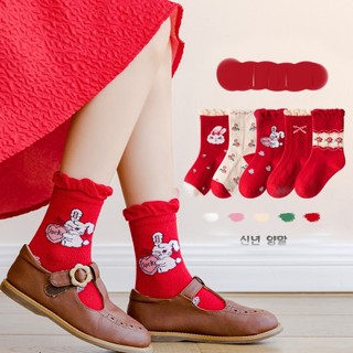 Vớ đỏ cho bé tất cho bé Noel set 5 tất chân cho bé gái bé trai tất Giáng Sinh tất đỏ may mắn ToChang