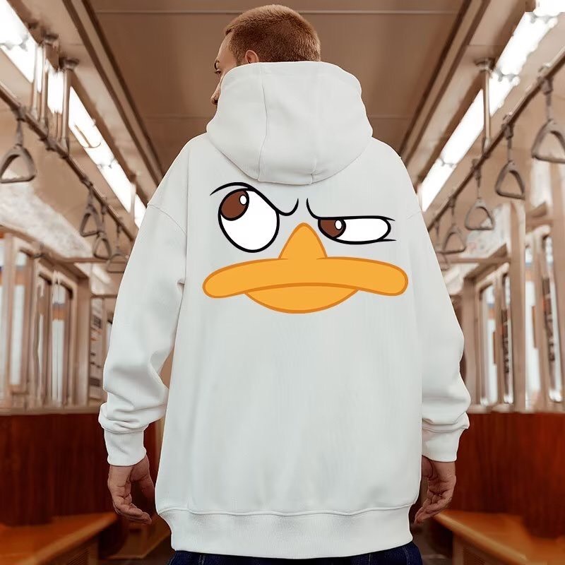 Áo hoodie nỉ Vịt Mỏ Vàng nam nữ form rộng, áo nỉ mũ 2 lớp, mùa đông unisex vải cotton dày dặn