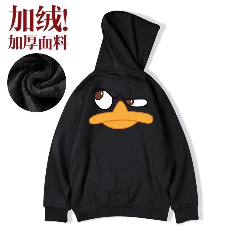 Áo hoodie nỉ Vịt Mỏ Vàng nam nữ form rộng, áo nỉ mũ 2 lớp, mùa đông unisex vải cotton dày dặn