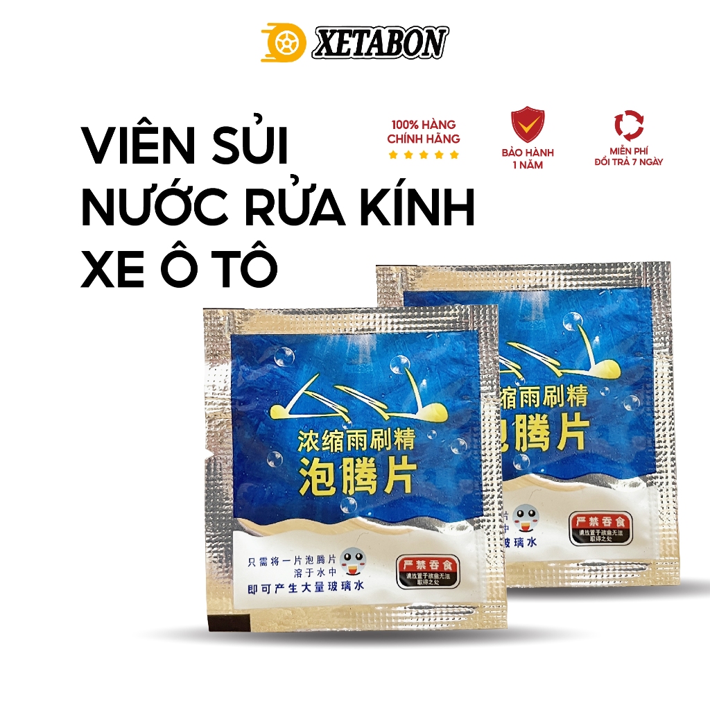Viên Sủi Rửa Kính Xe Ô Tô - Nước Rửa Kính Xe Hơi - Viên Pha Nước Rửa Gương Kính - Làm Sạch Gương