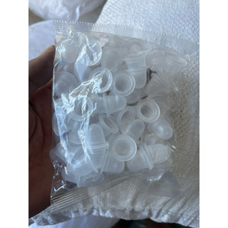 Bịch 100 chum hũ đựng mực phun xăm to nhỏ silicon nhựa