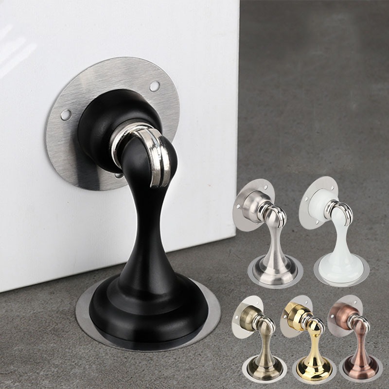 Hít chặn cửa 2 Chi Tiết Inox HC125 chống va đập kèm bộ vít và miếng dán 3M tiện ích