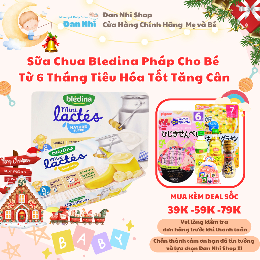 6 Hộp Sữa Chua Bledina Pháp Cho Bé Từ 6 tháng Tiêu Hóa Tốt Tăng Cân