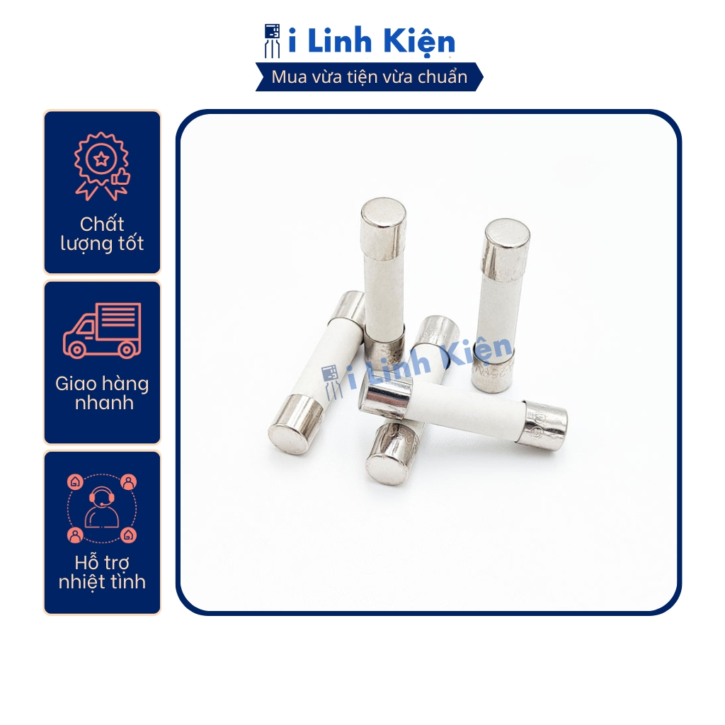Cầu chì sứ 2A 6x30mm túi 10 con.