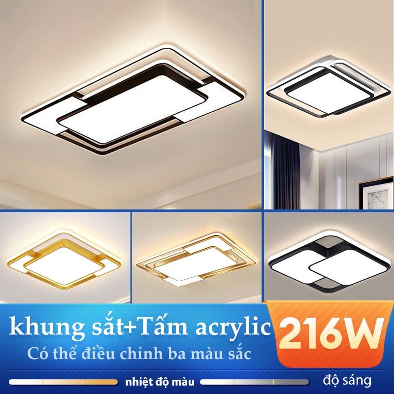 Đèn Ốp trần loại đèn led ốp trần 3 màu 216w cho phòng khách Có thể điều chỉnh ba màu sắc Ánh sáng nhẹ nhàng