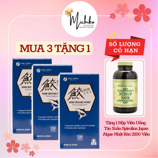 Combo 3 hộp viên uống sụn cá mập bổ xương nhật bản - fine japan shark cartilage extract 2 hộp x 520 viên
