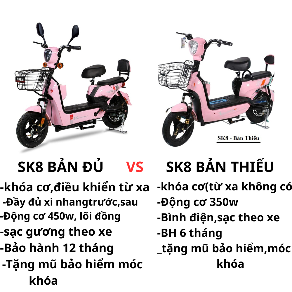 Xe Điện HotGirll New SK8, Xe điện hotgirl,Xe điện hottrend, Mẫu mới 2023 bản mới nhất, 4 bình điện, 48V15AH | BigBuy360 - bigbuy360.vn