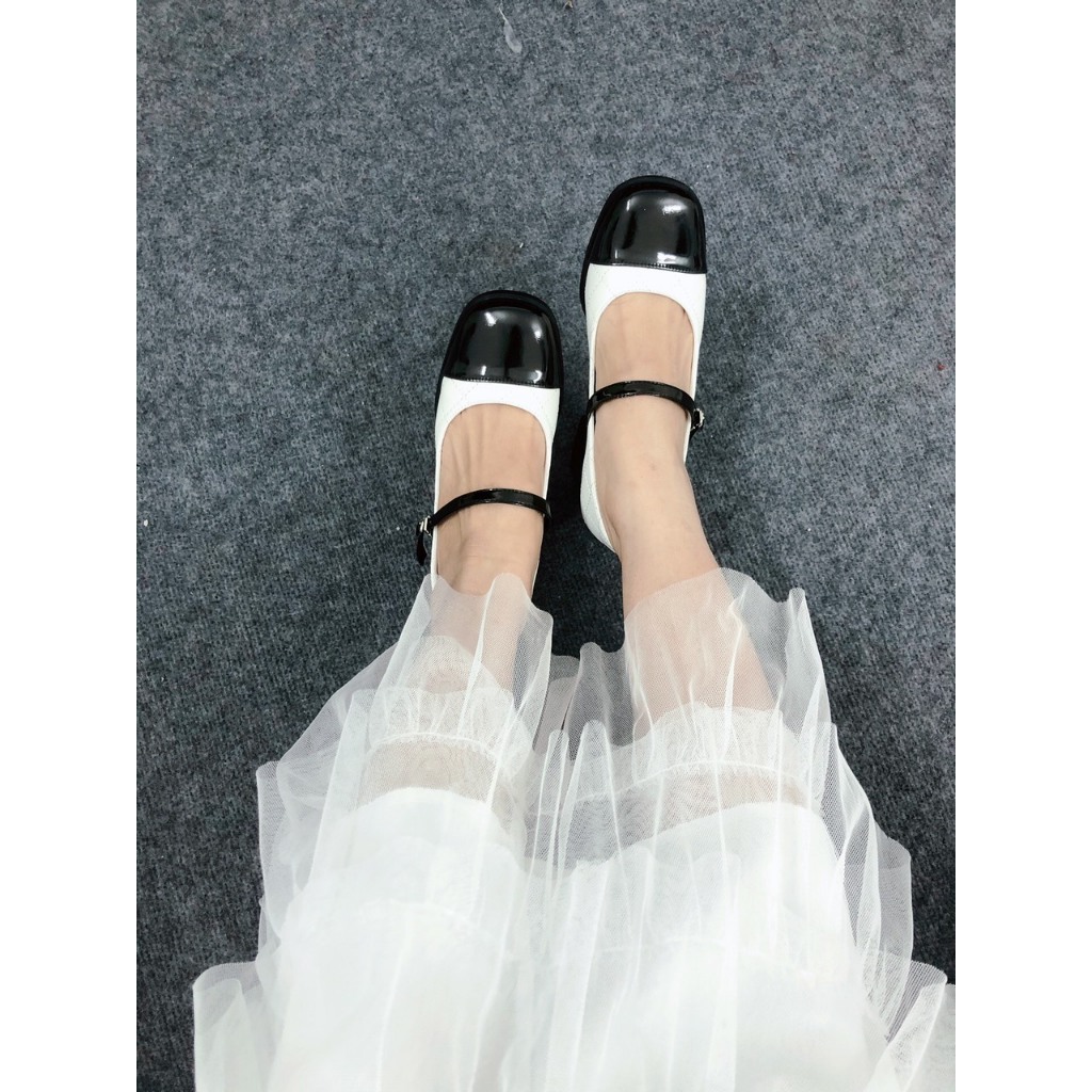 Giày Cao Gót Nữ, Dép cao gót Mary Jane cao 5cm có khóa gài quai ngang mũi vuông cho nữ đế siêu êm chân