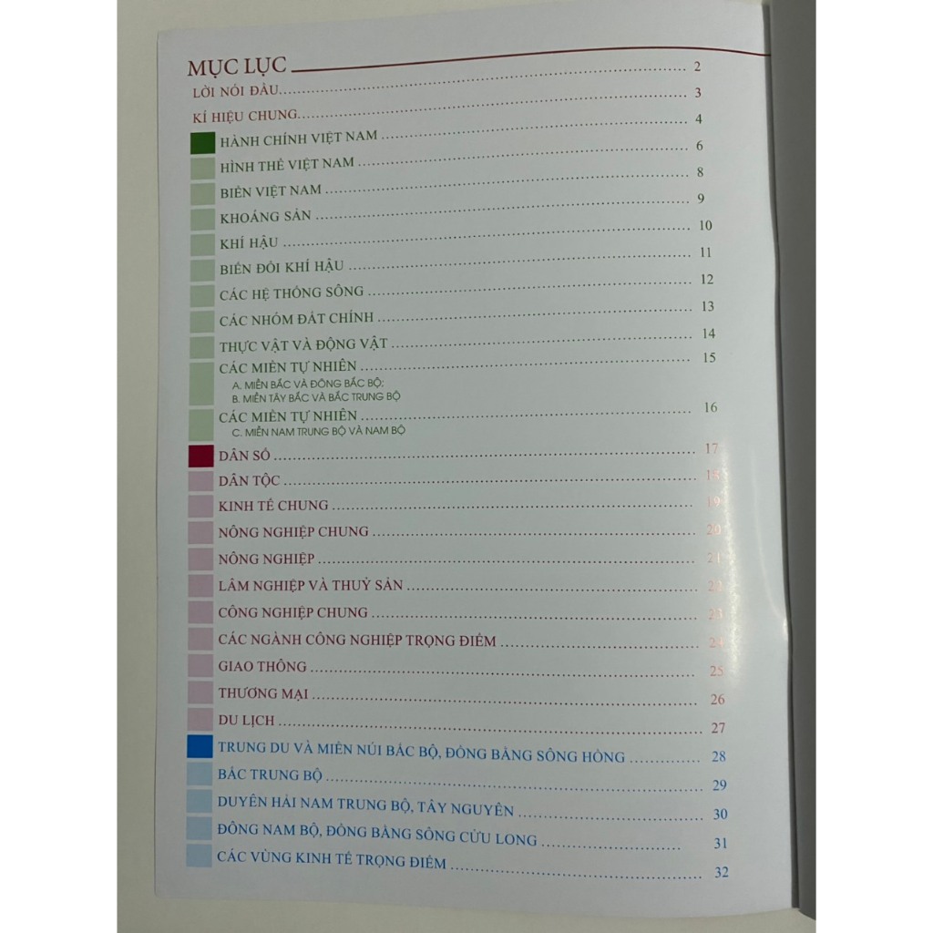 Sách - Atlat địa lí Việt Nam