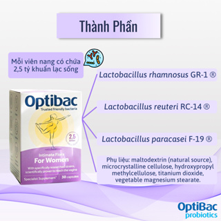 Bác Sĩ Cung Optibac Tím 90 Viên Tặng 1 Gói Khăn Ướt Femfresh