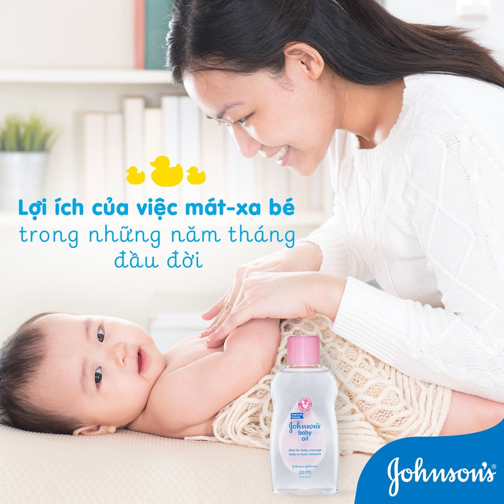 Dầu dưỡng và massage cho bé Johnson's Baby Oil cho bé một làn da mềm mịn 125ml