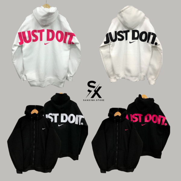 Áo Hoodie Just Do It - Chất Nỉ Bông Trần Dày Dặn Ấm áp mặc thu đông cực đẹp, Áo Form rộng rãi hootrend dành cho Nam Nữ