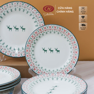  Đĩa Sứ Tròn Cạn Phong Cách Giáng Sinh - Sứ Minh Châu 