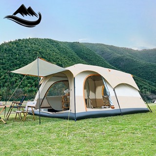 Lều trại cho 10-12 người lều 2 lớp chống mưa tốt, khung kim loại siêu bền, thao tác dễ dàng