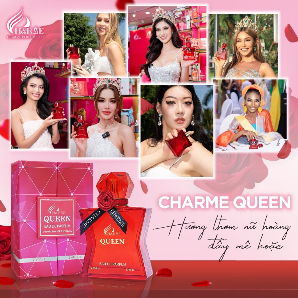 Nước Hoa Nữ CHARME QUEEN 100ml Lưu Hương Lâu Phong Cách Sôi Nổi, Quyến Rũ, Gợi Cảm Chính Hãng