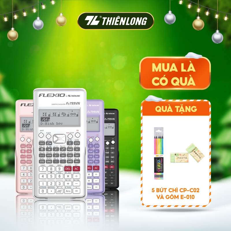 Máy tính khoa học cầm tay Thiên Long Flexio Fx799VN - Chính hãng đạt chuẩn mang vào phòng thi