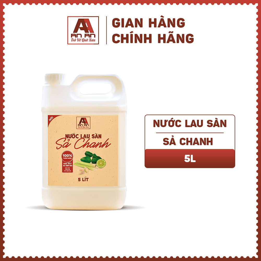 Nước lau sàn hữu cơ An An đuổi muỗi và côn trùng khử mùi chiết xuất bồ hòn sả chanh chống trơn rít 5000ml