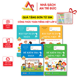 Sách - Combo 4 Cuốn Bài Tập Tuần Và Đề Kiểm Tra Môn Toán Tiếng Việt Lớp 2 Tập1 - Kết Nối Tri Thức Với Cuộc Sống-QK 240