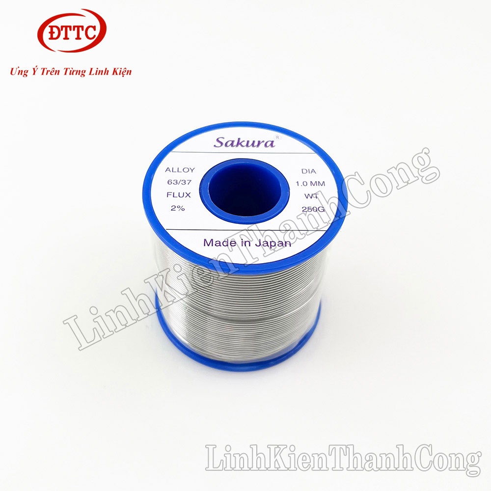 Chì Hàn SIÊU BÓNG SAKURA 250gam 63/37 0.6mm 0.8mm 1.0mm Siêu Bóng, Nhẹ Nhiệt