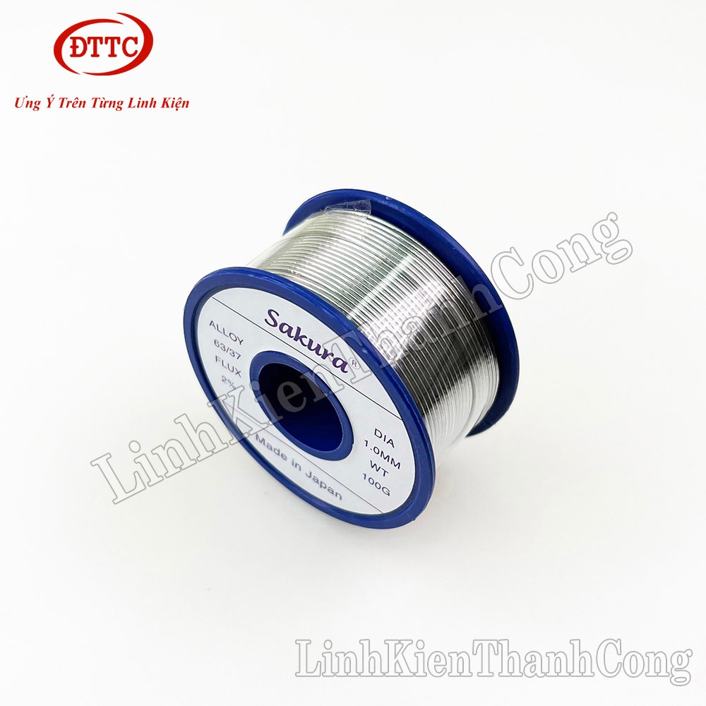 Chì Hàn Cao Cấp SAKURA 100gam 63/37 0.6mm 0.8mm 1.0mm Siêu Bóng, Siêu Nhẹ Nhiệt