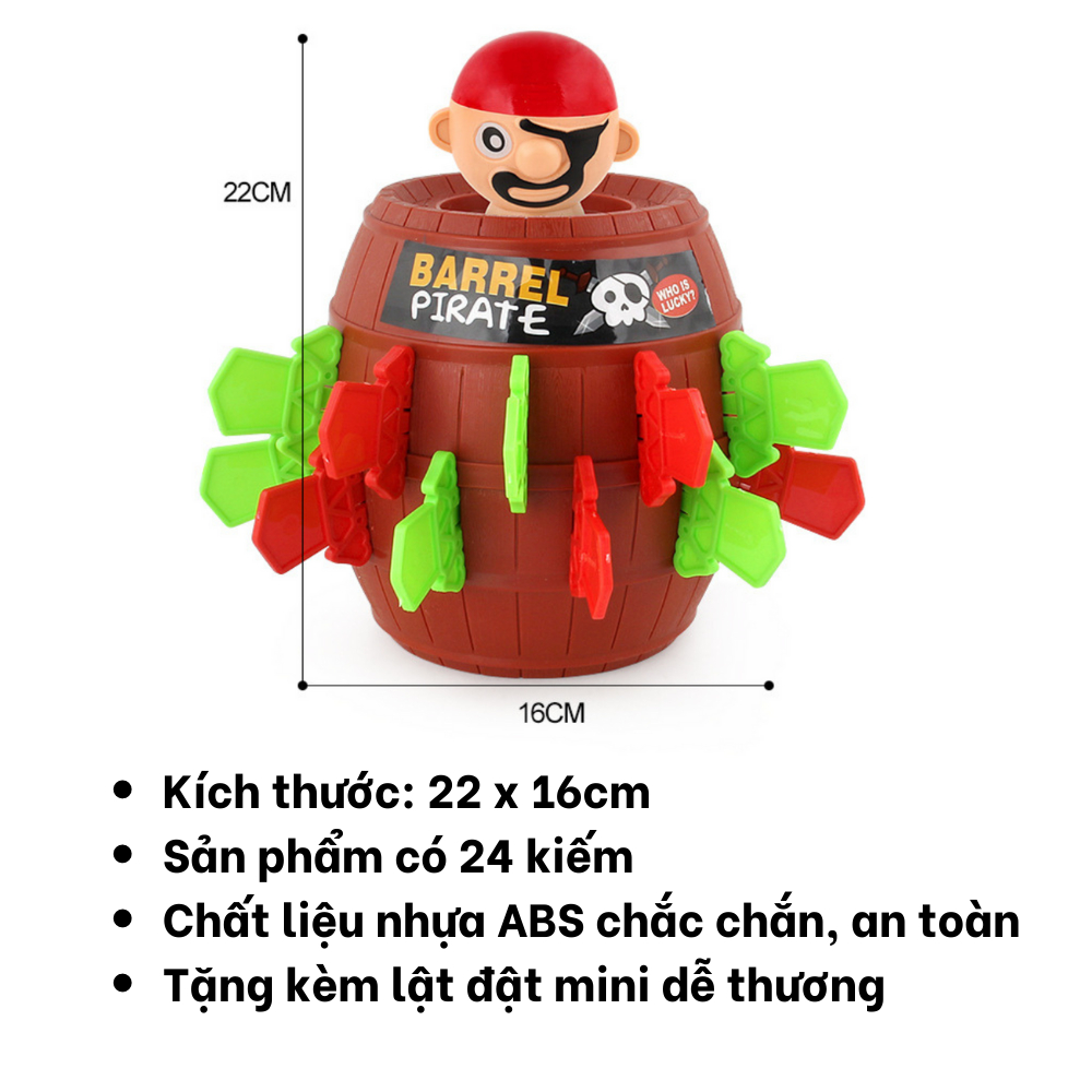 Combo đồ chơi hội nhóm đâm hải tặc 24 kiếm + cây thăng bằng con ếch, đồ chơi xả stress hội nhóm