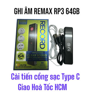 Máy ghi âm Remax chính hãng RP3 (bộ nhớ 64G) , cổng sạc Type C