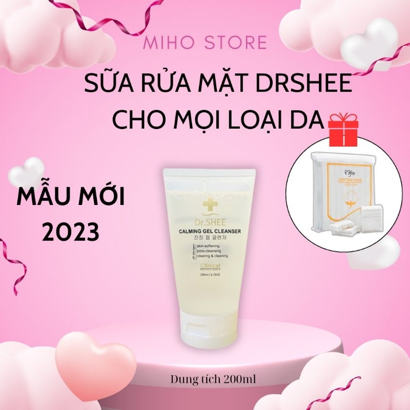 Gel rửa mặt Drshee, sữa rửa mặt ít bọt Dr.shee Calming Gel Cleanser 200ml cho da nhạy cảm