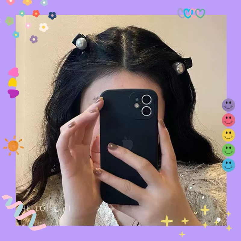 Kẹp tóc set mini Nơ nhung 🖤 đen 2 bên tóc cute