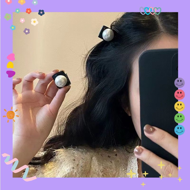 Kẹp tóc set mini Nơ nhung 🖤 đen 2 bên tóc cute