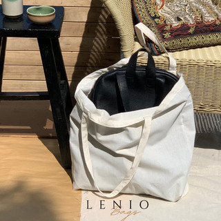 Túi vải mộc tote hai quai đựng túi xách sản phẩm đồ dùng size to lenio t1