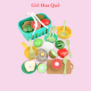 Đồ chơi cắt hoa quả rau 17 chi tiết chất liệu nhựa cao cấp dành cho bé chơi đồ hàng