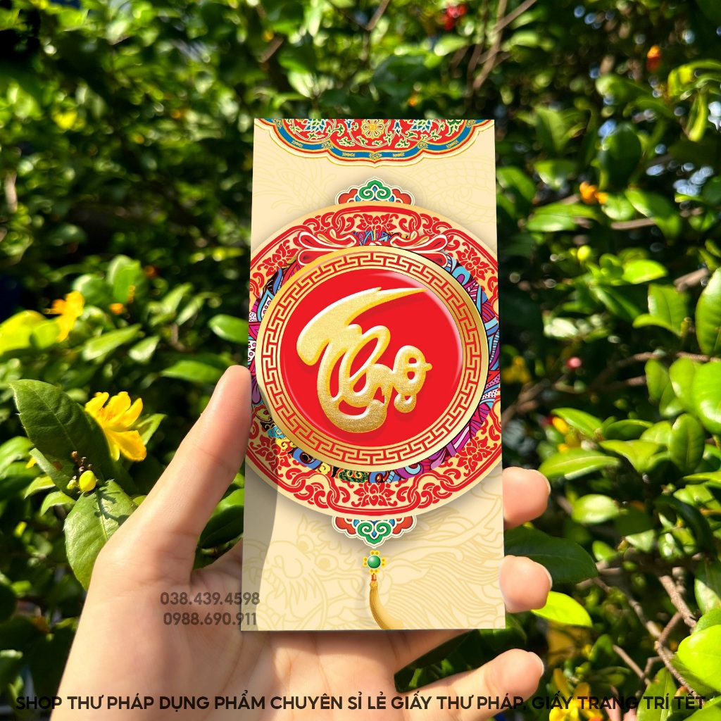 Bao lì xì thư pháp mẫu mới xuân Giáp Thìn 2024 Thư Pháp Dụng Phẩm