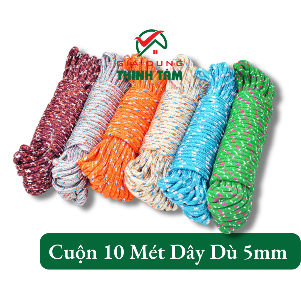 Cuộn 10m Dây Dù Lõi 5mm Chắn Chắn, Dây Dù Treo Đồ