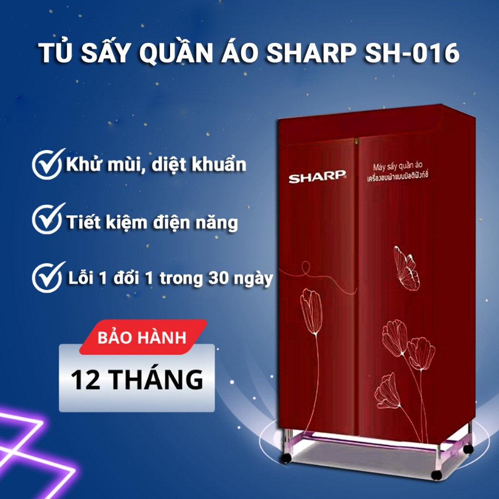 Tủ sấy quần áo Sharp SH-016 Corisu Thái Lan làm khô nhanh khử mùi diệt khuẩn tiết kiệm điện năng bảo hành 12 tháng