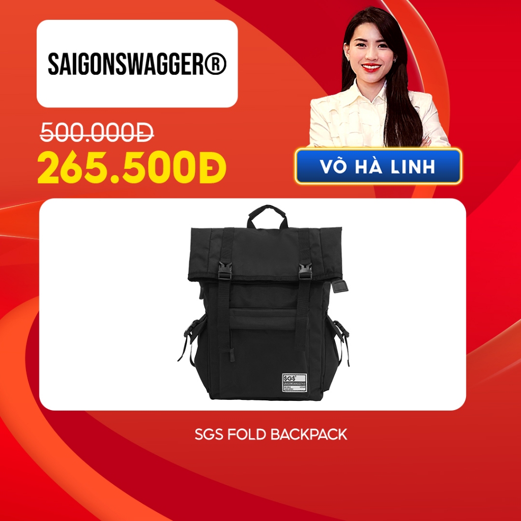 [ Chỉ còn 262k sau khi áp voucher ] Balo Laptop 15.6inch SAIGONSWAGGER Fold Backpack