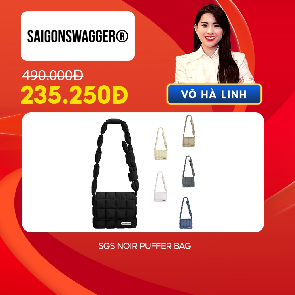 [ Chỉ còn 236k sau khi áp voucher ] Túi Đeo Chéo Chần Bông SAIGON SWAGGER® NOIR PUFFER BAG