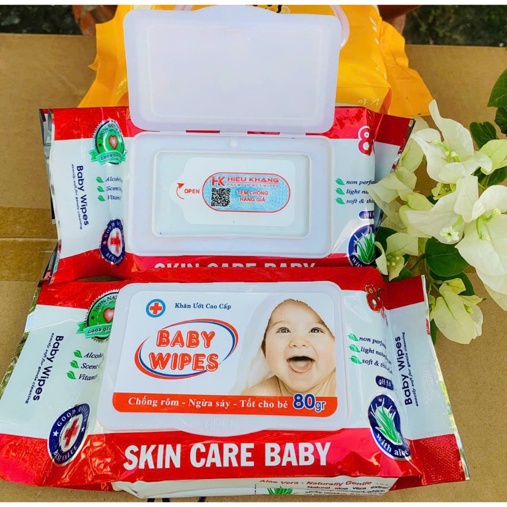 Khăn ướt Baby wipes 80g. không mùi