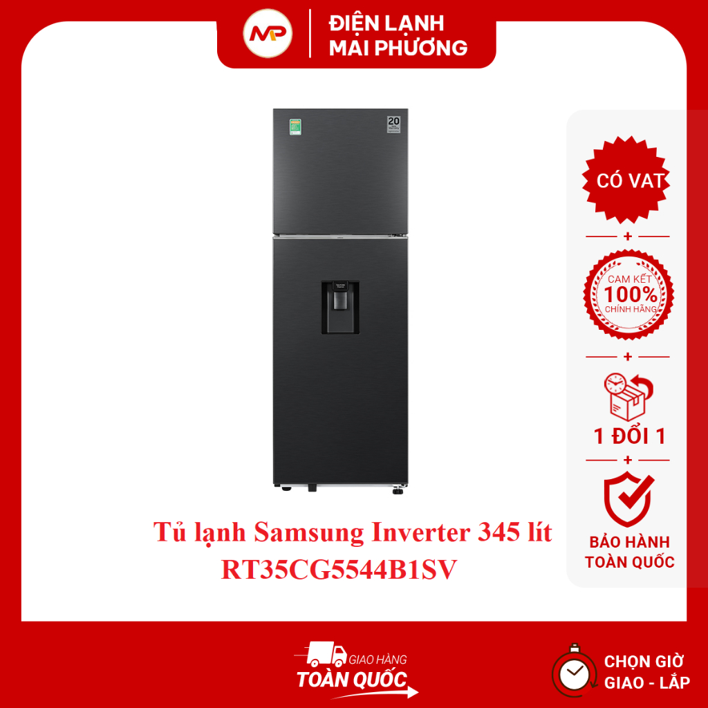 Tủ lạnh Samsung Inverter 345 lít RT35CG5544B1SV - Hàng chính hãng (Bảo hành 24 tháng)