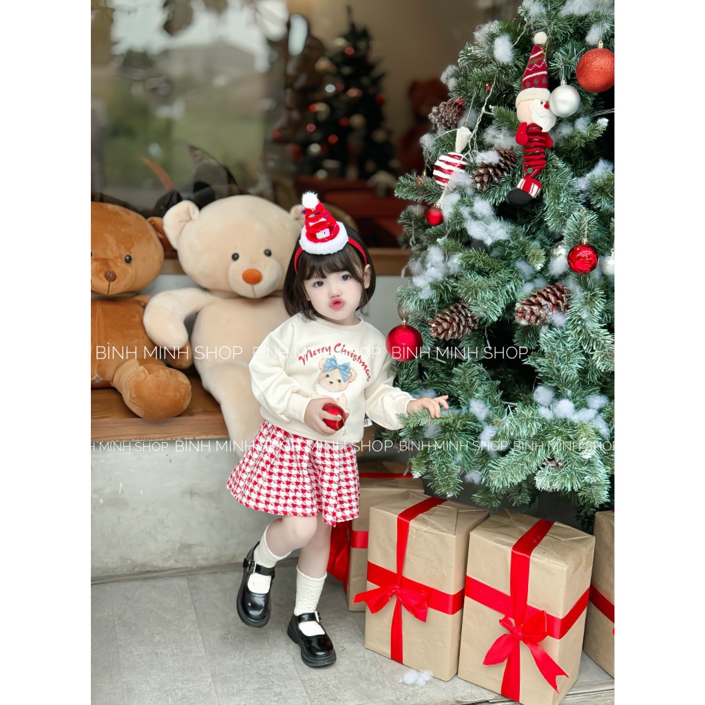 Set váy bé gái set váy bé gái melisa noel từ 10-27kg BÌNH MINH SHOP