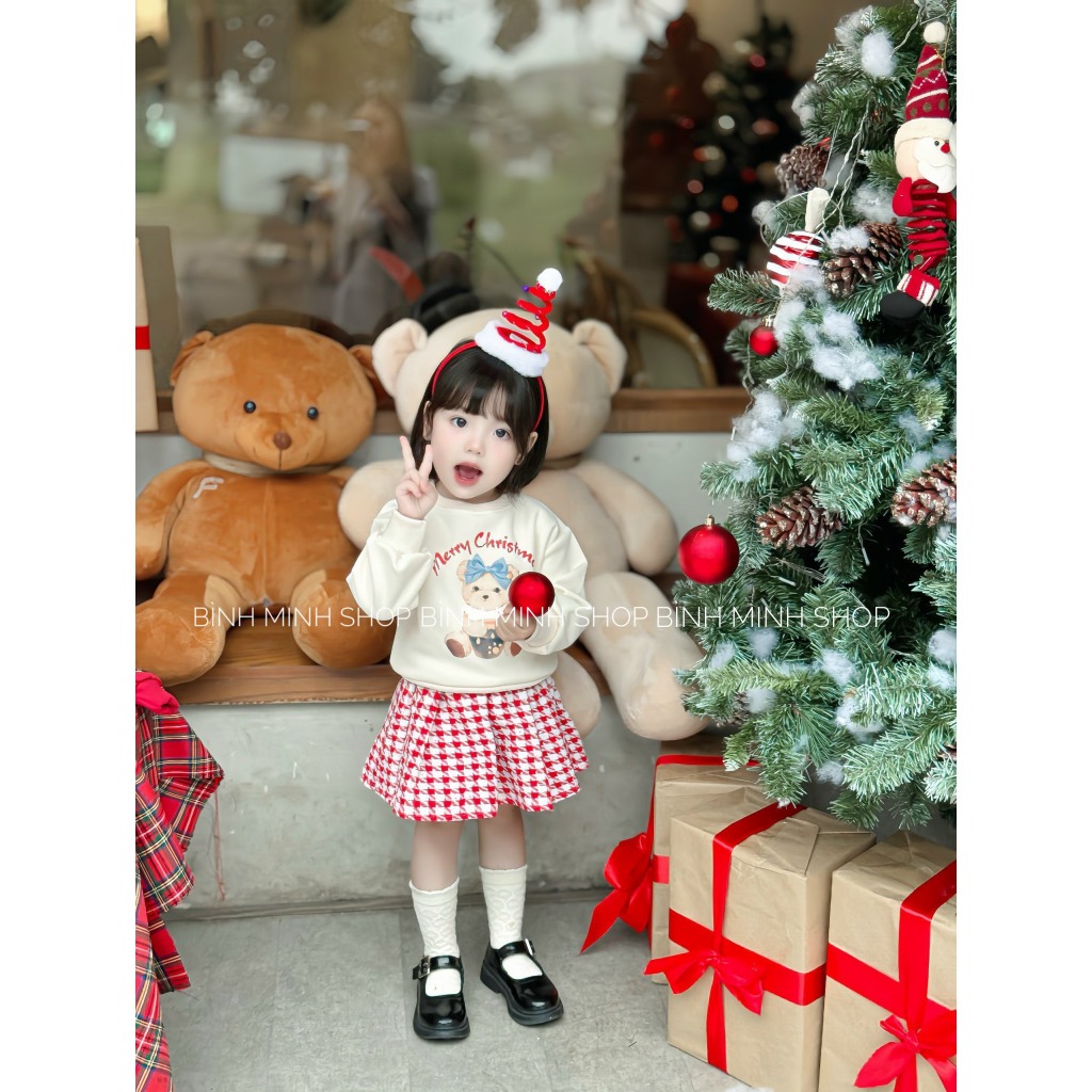 Set váy bé gái set váy bé gái melisa noel từ 10-27kg BÌNH MINH SHOP
